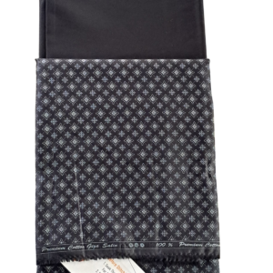 Black Base with subtle Grey geometric Kurta Pyjama