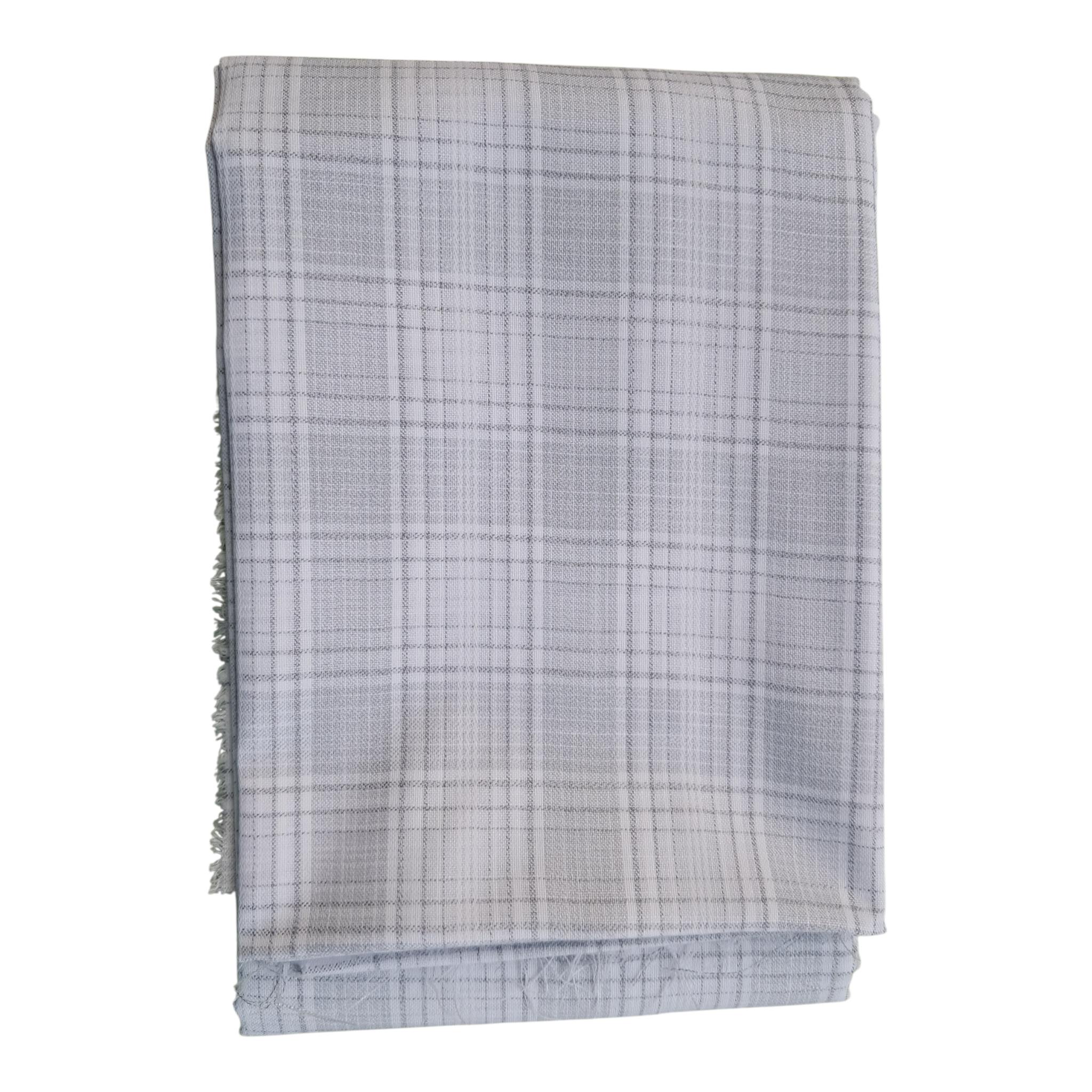 Premium Grey Checked Cotton Fabric - Image 2