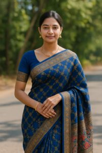 Teal Blue Banarasi Silk Saree